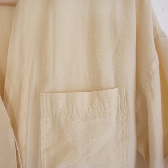 Zara Cream Bohemian Boho Breathable Short Sleeve Shorts Romper M - Picture 8 of 16